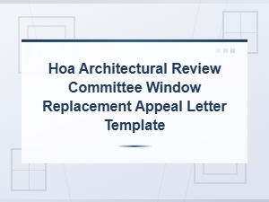 Hoa Window Replacement Appeal Letter Template