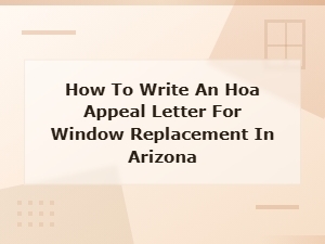Hoa Appeal Letter Template for Window Replacement